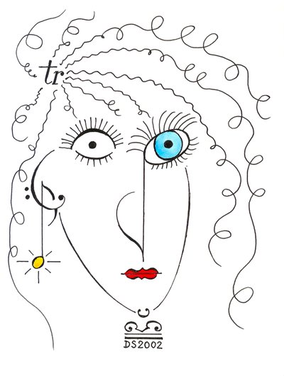 "Thrilling Lady" - kobieca twarz narysowana przy użyciu notacji muzycznej autorstwa Dmitri Smirnov