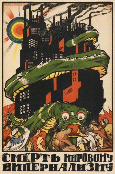 O śmierć imperializmu światowego Plakat, 1920 autorstwa Dmitriy Stakhievich Moor