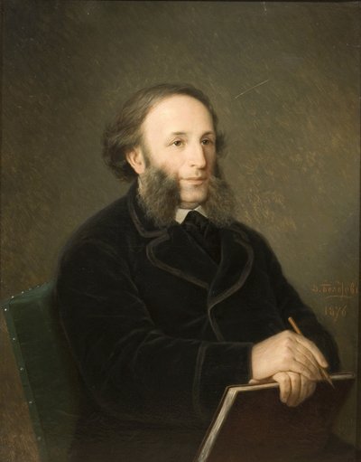 Portret artysty Iwana Aiwazowskiego 1817-1900, 1879 autorstwa Dmitry Mikhaylovich Bolotov