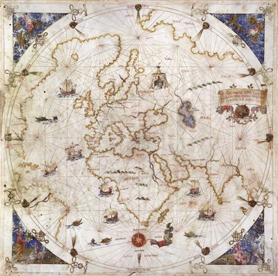 Wykres Portolan świata, 1519 autorstwa Dolfin Bonaldo