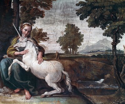Dziewica z jednorożcem autorstwa Domenichino
