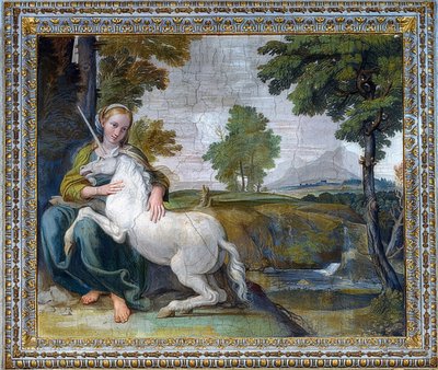 Panna z jednorożcem. 1604-05 autorstwa Domenichino