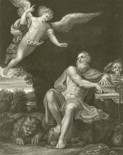 Św. Jerome z aniołem autorstwa Domenichino