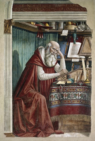 Święty Hieronim w swoim gabinecie - Fresco autorstwa Domenico Ghirlandaio