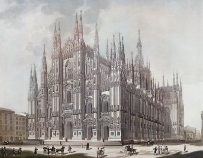 Duomo, czyli katedra w Mediolanie (w druku) autorstwa Domenico (after) Landini
