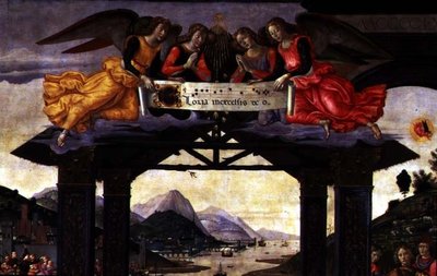 Pokłon Trzech Króli, 1488 (tempera na desce) (detal z 120249) autorstwa Domenico Ghirlandaio