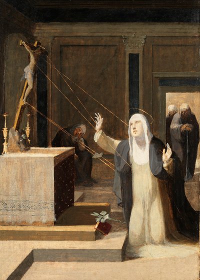 Beccafumi - Święta Katarzyna otrzymująca stygmaty, 1545 r. autorstwa Domenico Beccafumi