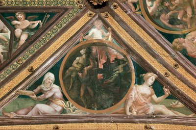 Enee ratujący Anchise z ognia trojańskiego fresku autorstwa Domenico Beccafumi (1486-1551) autorstwa Domenico Beccafumi