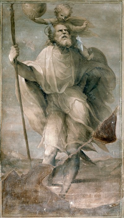 Św. Krzysztof. Obraz Domenico Beccafumi (1486-1551) autorstwa Domenico Beccafumi