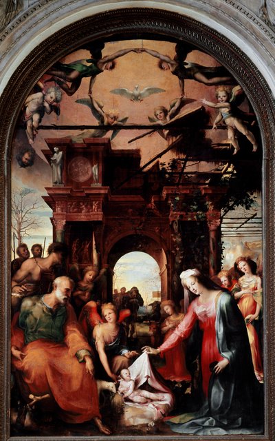 Narodzenie Chrystusa. Obraz Domenico Beccafumi (1486-1551) autorstwa Domenico Beccafumi