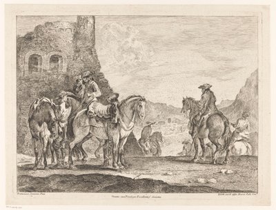 Jeźdźcy w ruinie autorstwa Domenico Bernardo Zilotti