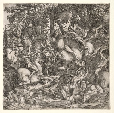 Bitwa nagich ludzi, 1517. autorstwa Domenico Campagnola