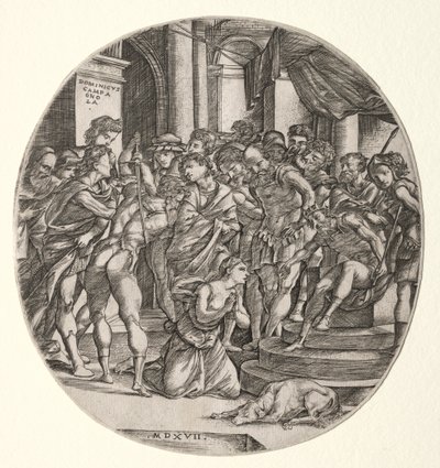 Ścięcie św. Katarzyny autorstwa Domenico Campagnola