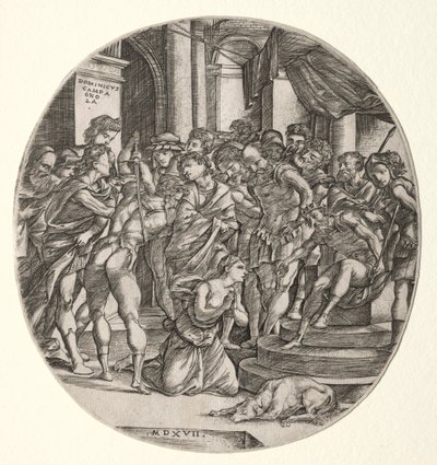 Ścięcie św Katarzyny, 1517. autorstwa Domenico Campagnola