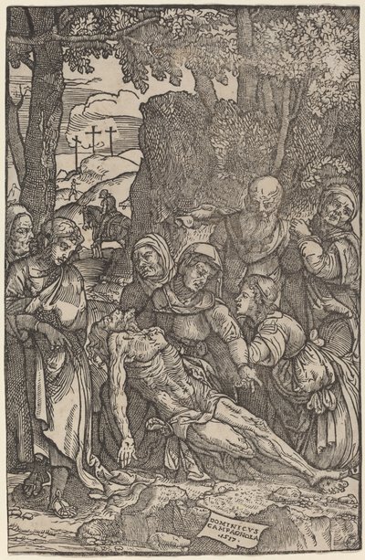 Opłakiwanie Chrystusa autorstwa Domenico Campagnola