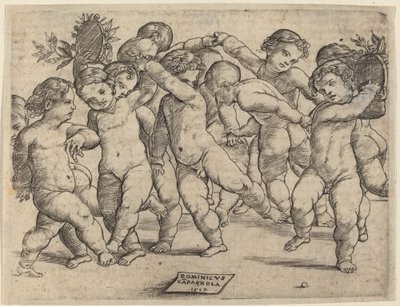 Dwanaścioro dzieci tańczy autorstwa Domenico Campagnola