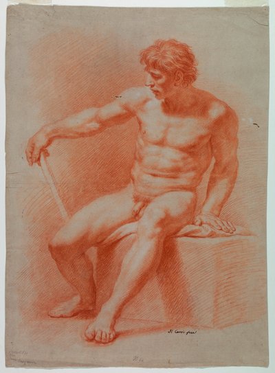 Rysunek, rysunek, akt, ok. 1740 r. autorstwa Domenico Corvi