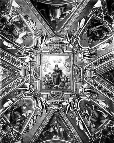 Dziewica Niepokalanego Poczęcia ze świętymi i aniołami, w Cappella Paolina, ok. 1611 (zdjęcie czarno-białe) autorstwa Domenico Cresti Passignano