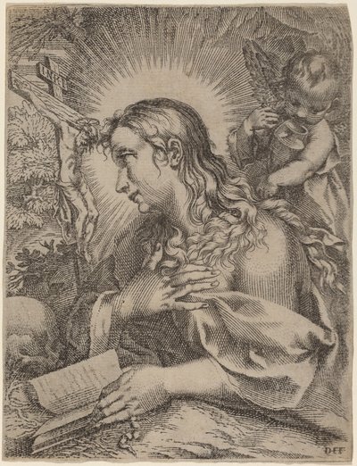 Magdalena pokutująca autorstwa Domenico Falcini after Francesco Villamena after Francesco Vanni
