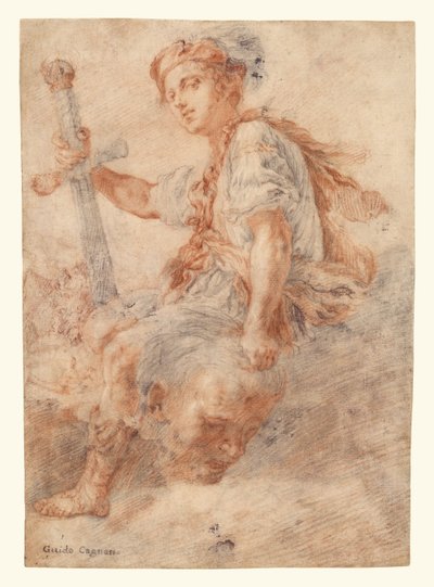 Dawid z głową Goliata (recto); Dwa studia, jedno przedstawiające kobietę (verso) autorstwa Domenico Fetti