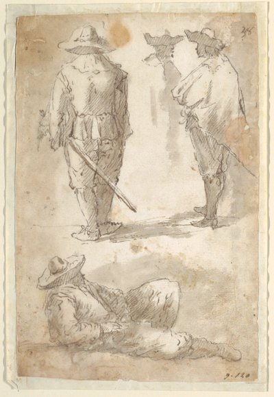 Studia figuralne żołnierzy autorstwa Domenico Gargiulo, called Micco Spadaro