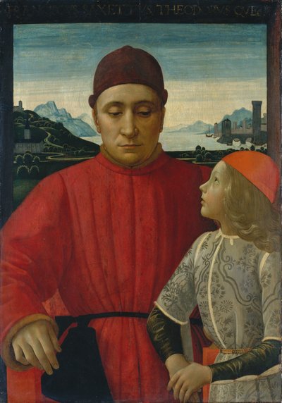 Włoski: Portret Francesco Sassettiego z synem Teodoro Francesco Sassetti i jego syn Teodoro autorstwa Domenico Ghirlandaio