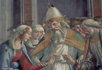 Otrzymanie Pierścienia z Wesela Dziewicy autorstwa Domenico Ghirlandaio