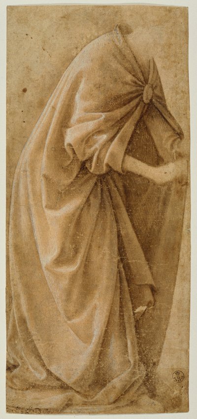Study of Drapery (tusz wzmocniony bielą na papierze) autorstwa Domenico Ghirlandaio