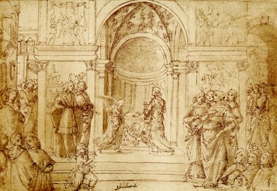 Anioł pojawia się w świątyni Zachariasza autorstwa Domenico Ghirlandaio