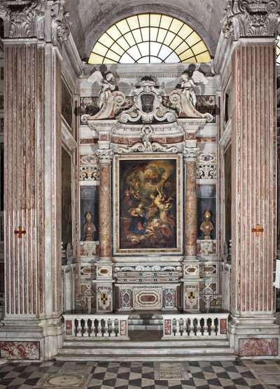 Zwiastowanie, ołtarz, szósta kaplica, ok. 1679 (olej na płótnie) 345 x 200 cm autorstwa Domenico I Piola