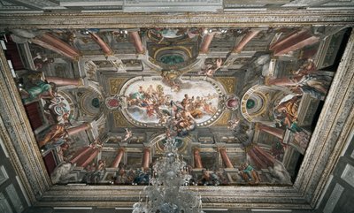 Ofiarowanie Jowiszowi kluczy do Świątyni Janusa (albo Alegorii Pokoju), stropu posadzki szlacheckiej, ok. 1665 (fresk) autorstwa Domenico I Piola