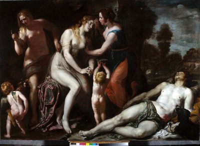Śmierć Adonisa (olej na płótnie) autorstwa Domenico Il Sarzana Fiasella