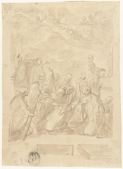 Śmierć św. Benedykta autorstwa Domenico Maria Canuti