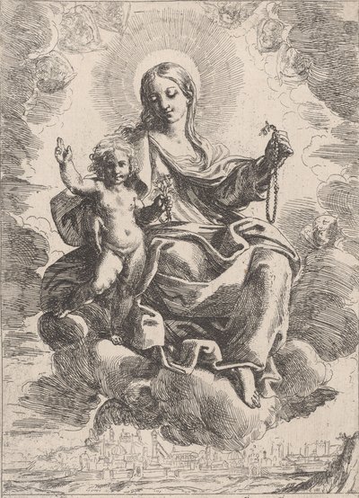 Dziewica Różańcowa, 1645-84. autorstwa Domenico Maria Canuti