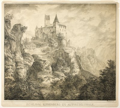 Zamek Kipfenberg w dolinie Altmühl autorstwa Domenico Quaglio