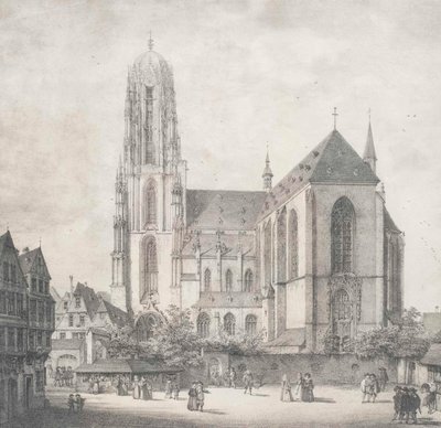 Litho - Frankfurt - Katedra Cesarska - Quaglio - 1819 r. autorstwa Domenico Quaglio the Younger
