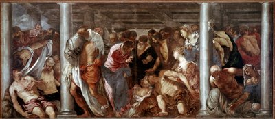 Chrystus słyszy paralityka (basen probatyczny). Obraz Jacopo Robustiego dit il Tintoretto (Tintoret autorstwa Domenico Robusti Tintoretto