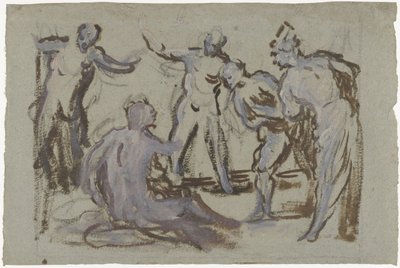 Hiob na gnojowisku w otoczeniu przyjaciół autorstwa Domenico Tintoretto