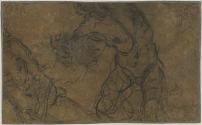 Dwie postacie męskie w ruchu (verso) autorstwa Domenico Tintoretto