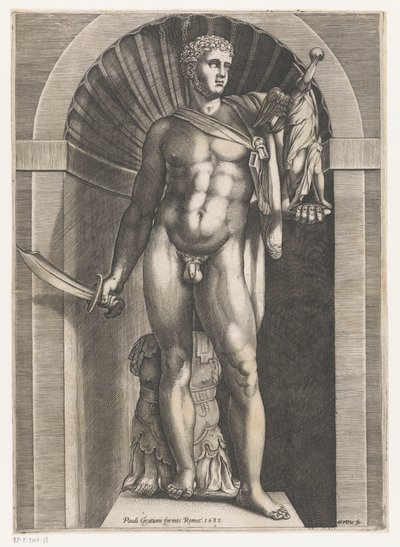 Rzeźba wojownika Speculum Romanae Magnificentiae (tytuł serii) autorstwa Domenico Vito