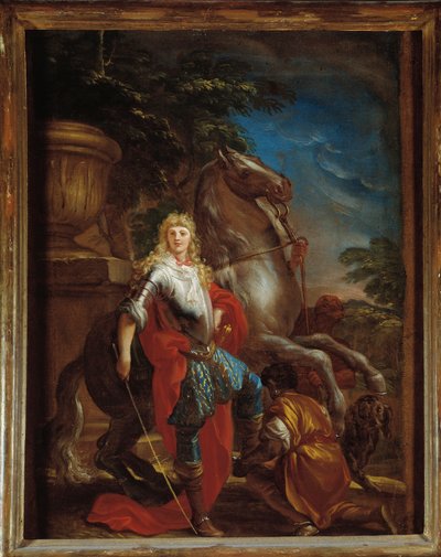 Portret dżentelmena z Genui z koniem Obraz Domenico Pioli (1627-1703) Genes, Musei di Strada Nuova (ex Palazzo Bianco) autorstwa Domenico the Elder Piola
