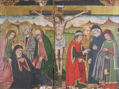 Tablica z Ukrzyżowaniem z Retable, XV w. autorstwa Domingo Ram