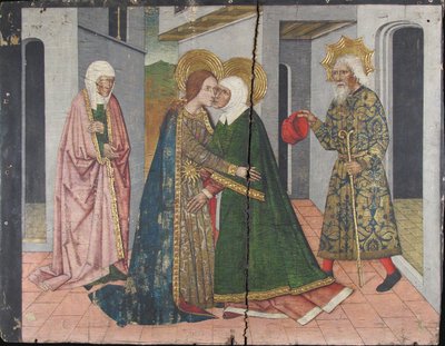 Tablica Nawiedzenia z Retabulum św. Jana, XV wiek. autorstwa Domingo Ram