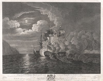 HMS "Mediator" w dniu 12 grudnia 1782 r. u wybrzeży Ferrol autorstwa Dominic Serres