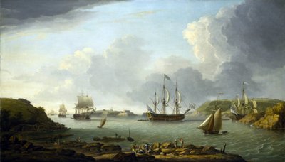 Powrót floty do Plymouth (Anglia), opis miasta i zatoki, w tym wyspy Drake
