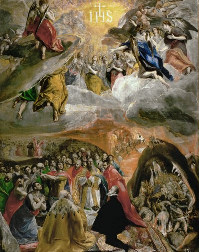 Adoracja Najświętszego Imienia Jezus, 1577-1579. autorstwa Dominico El Greco