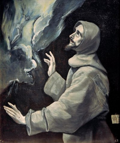 Stygmaty św. Franciszka, ok. 1585-1590. autorstwa Dominico El Greco