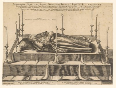 Portret Ferdynanda II van Tirol Najjaśniejszy Książę I Lord Ferdynand Arcyksiążę Austrii (...) (tytuł na obiekcie) autorstwa Dominicus Custos (possibly)