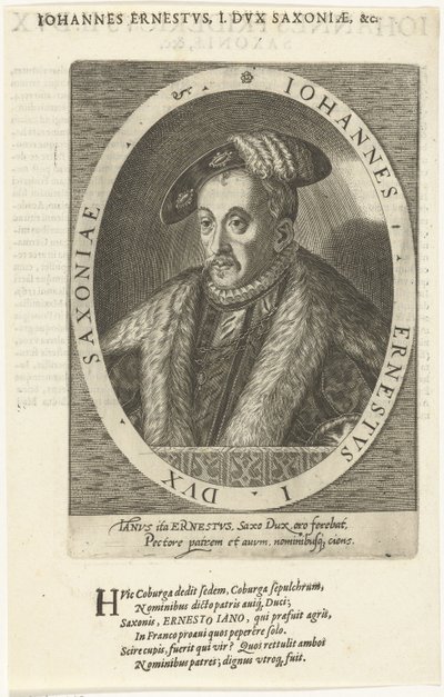 Jan Ernest 1521-1553, książę Sachsen-Coburg, 1601 autorstwa Dominicus or Custodis Custos