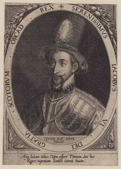 Król Jakub VI Szkocji (grawerowanie) autorstwa Dominicus or Custodis Custos